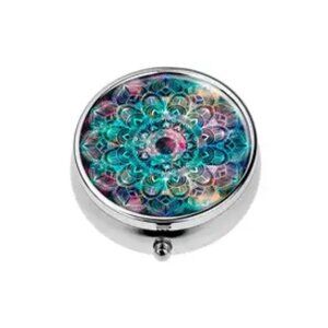 Galaxy Teal Mandala Pill Box